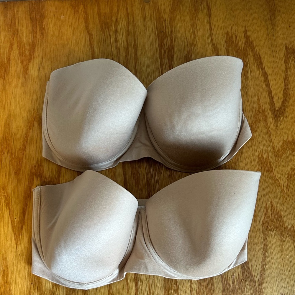 Set of 2 Aerie Strapless Bra in Cream